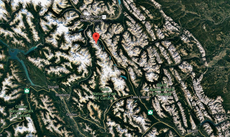 Howse Peak’s location within Banff National Park